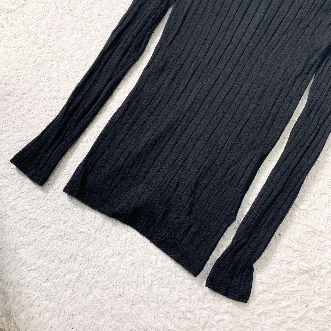 極美品 PRADA プラダ カシミヤ シルク カーディガン 黒 36