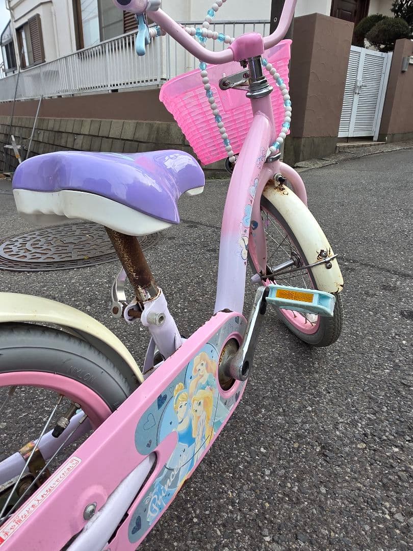 プリンセス　自転車　16インチ　ゆめラブ　補助輪付き