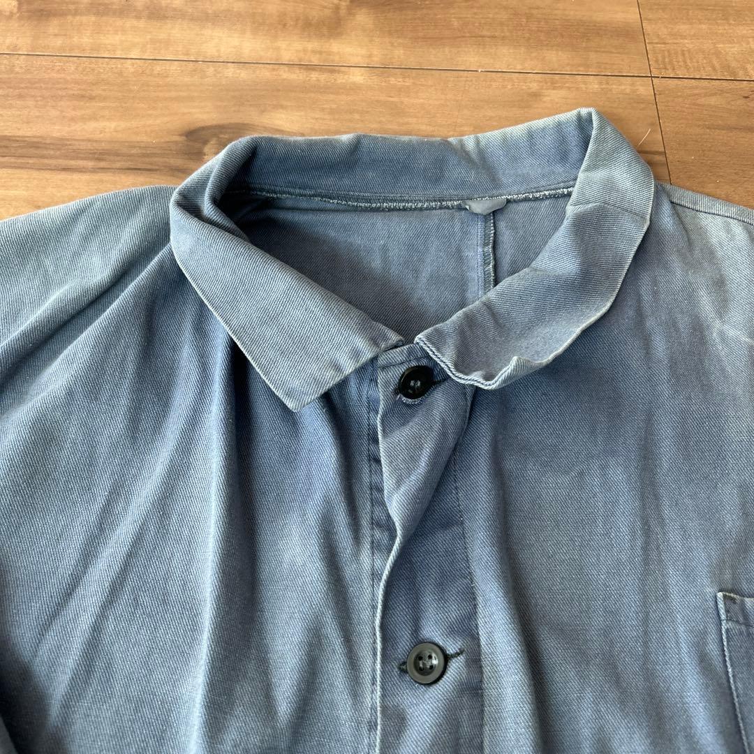 専用　ブルー コットンカバーオール　古着
