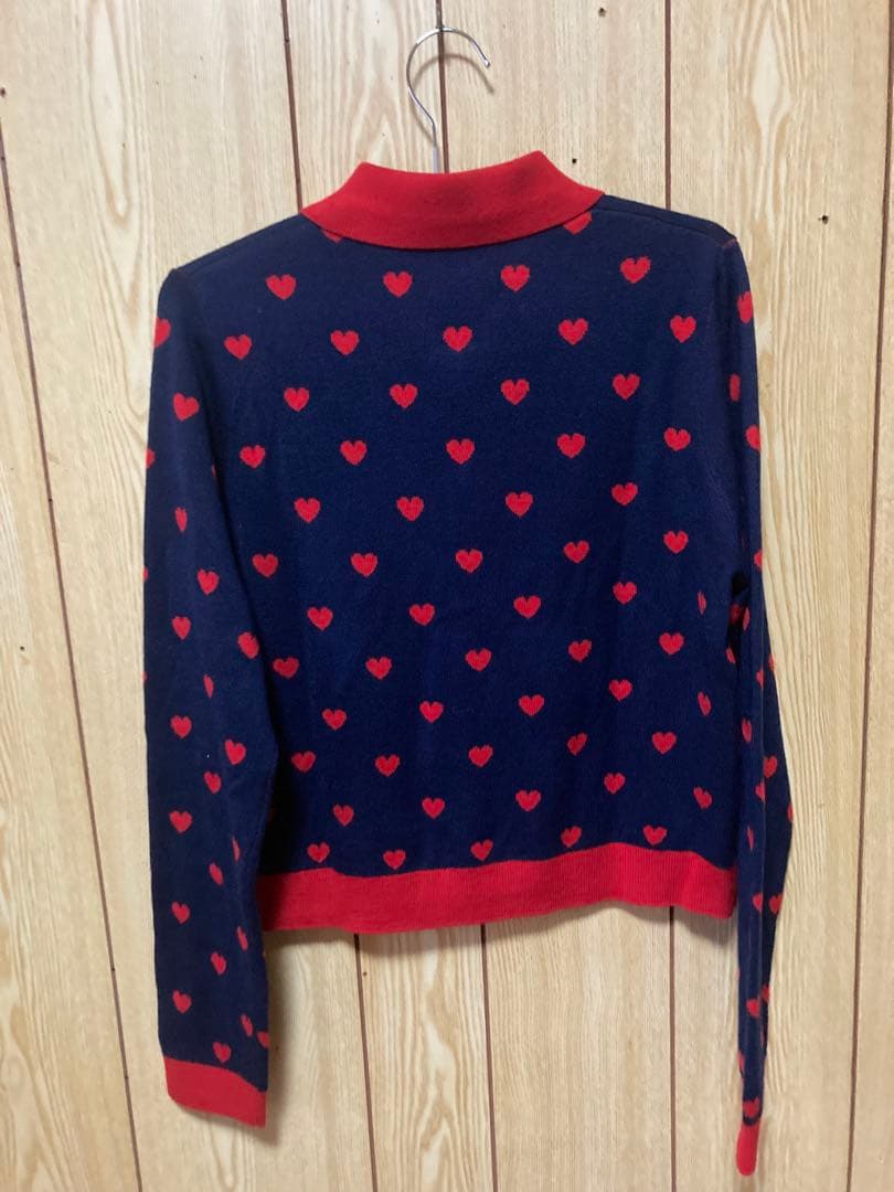 新品　新作　zara ザラハート柄ニットカーディガン