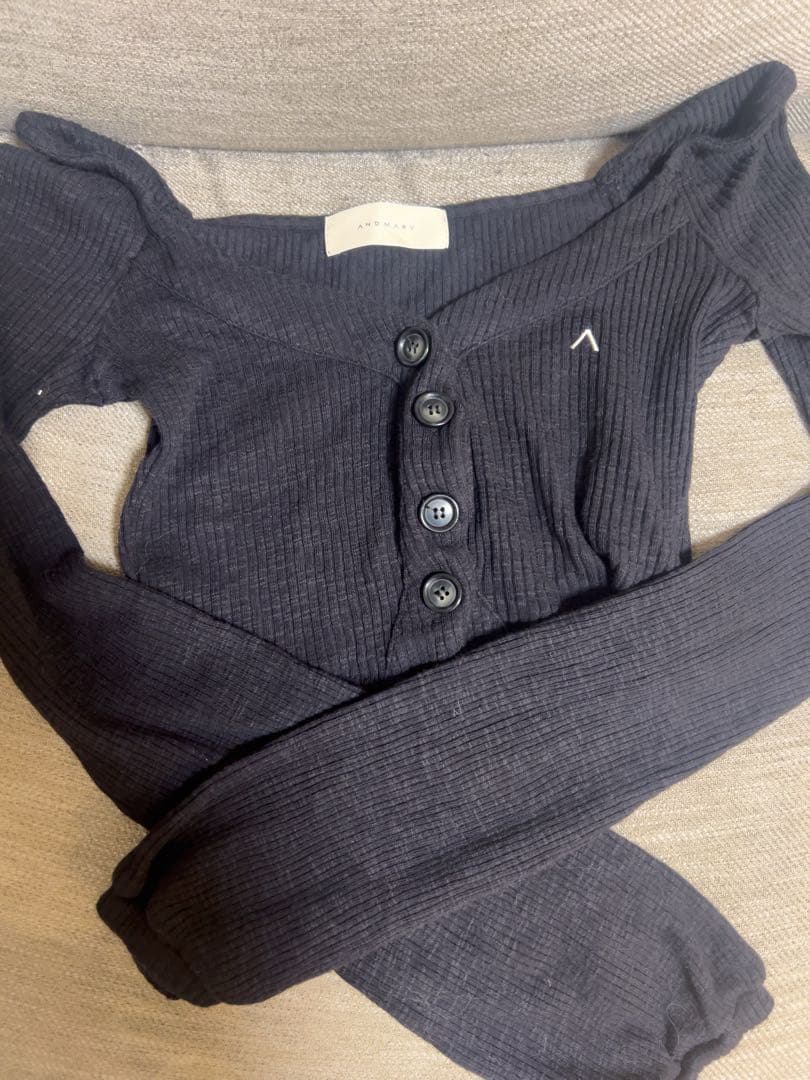 トップス andmary Clala layered set black