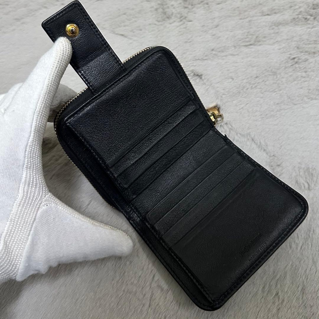 Yves Saint Laurent 折り財布　カサンドラ　ラウンドファスナー
