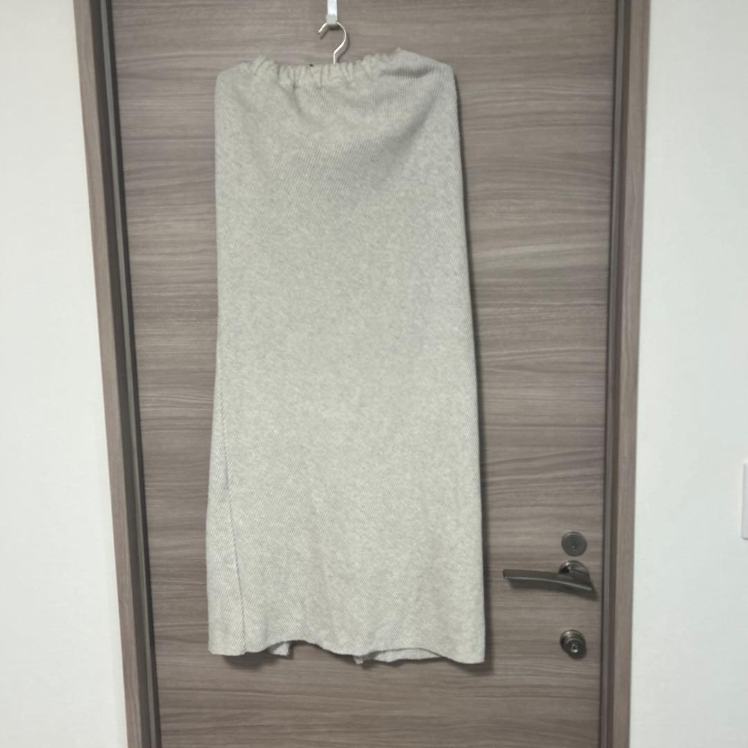 FRAMeWORK 26SS ワッフルストレートスカート グレーB