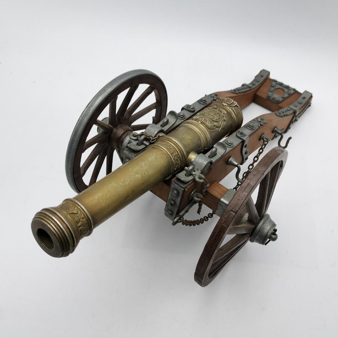 【ルイ14世】大砲 全長44.5cm オブジェ 模型 真鍮 木製 レプリカ