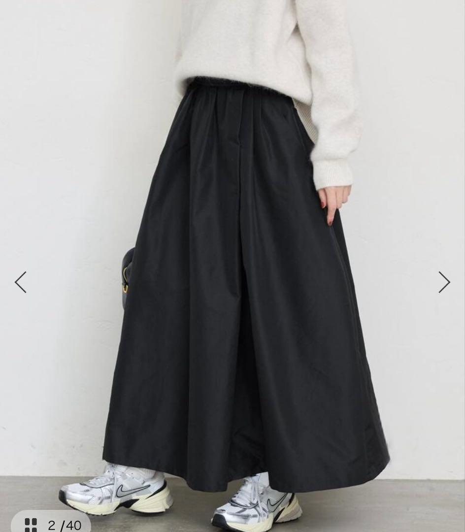 SLOBE IENA シャンブレータフタランダムタックスカート
