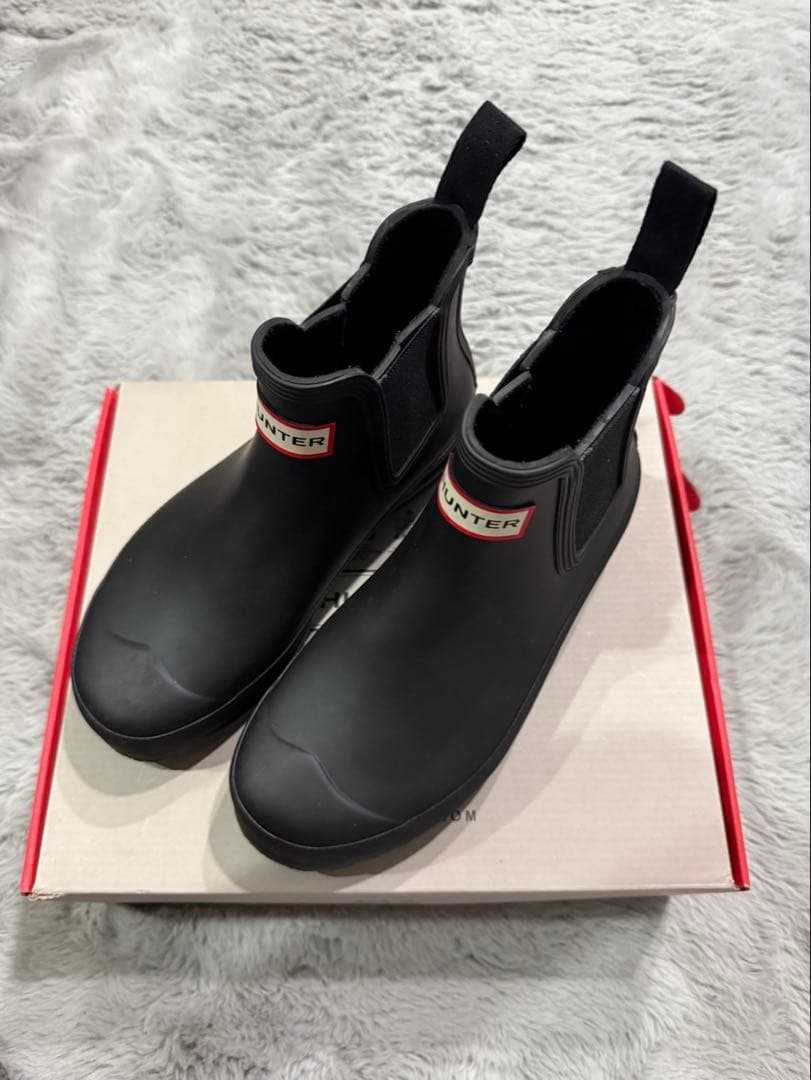 美品　HUNTER ブラック ショートブーツ