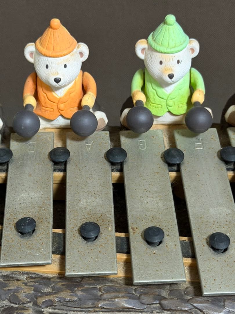 「こぐまの音楽隊」 からくり鉄琴オルゴール & 目覚まし置時計