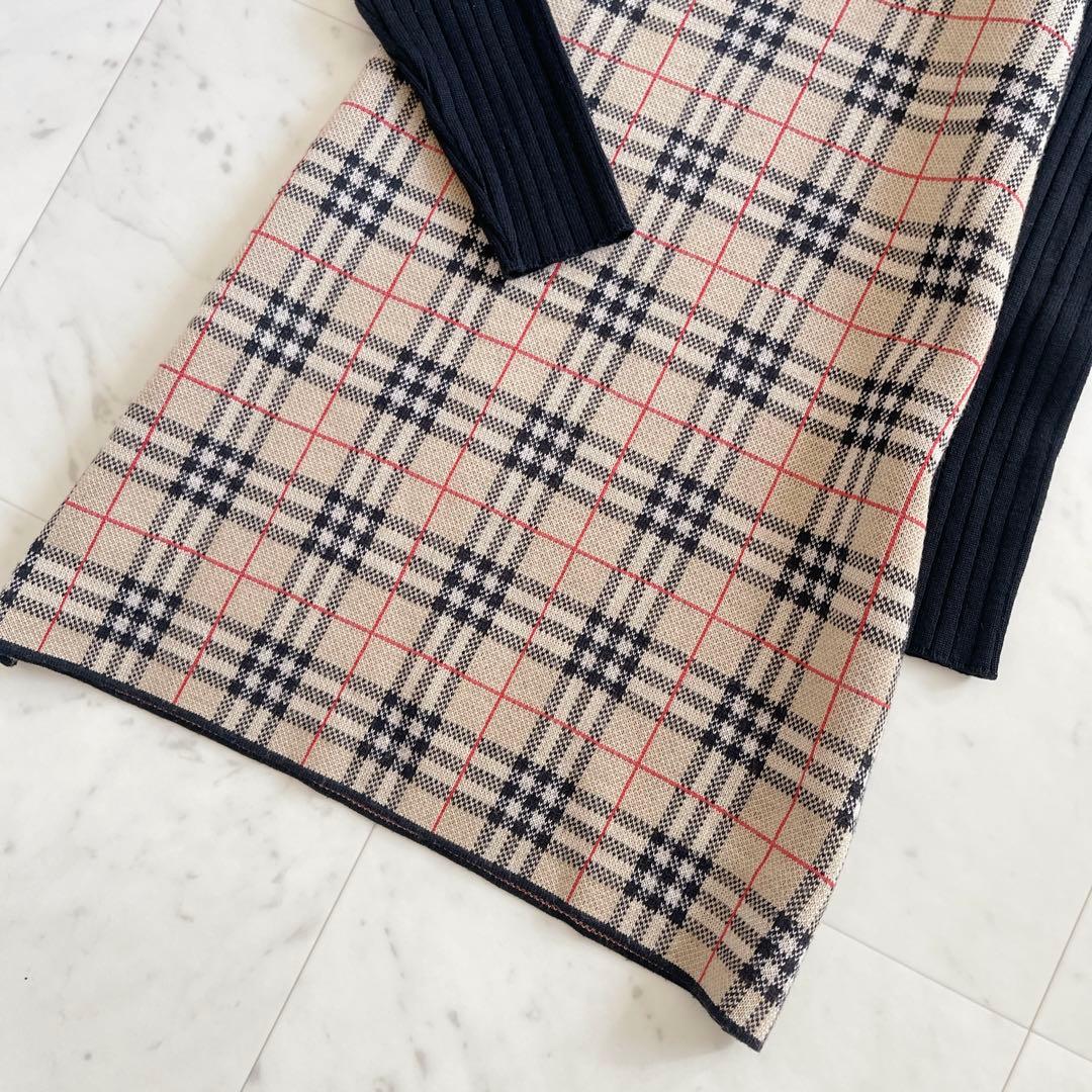 BURBERRY BLUE LABEL 切り替えニットスキッパーワンピース