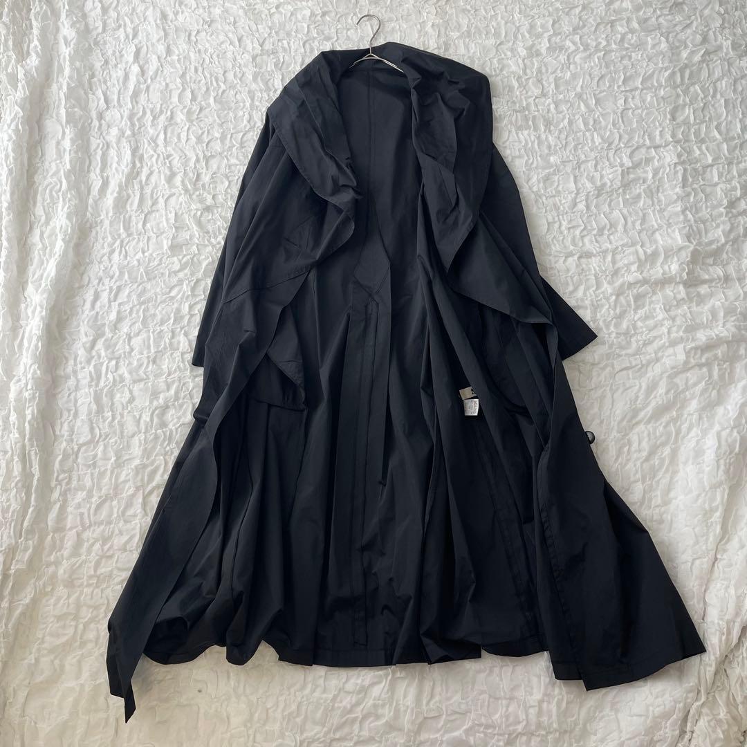 慈雨 アウター ロングコート 黒 アシンメトリー 変形デザイン サイズ40