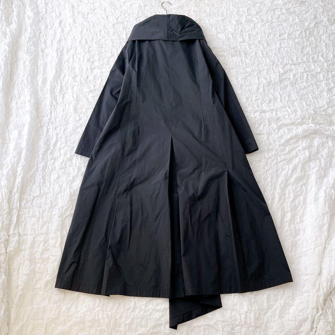 慈雨 アウター ロングコート 黒 アシンメトリー 変形デザイン サイズ40