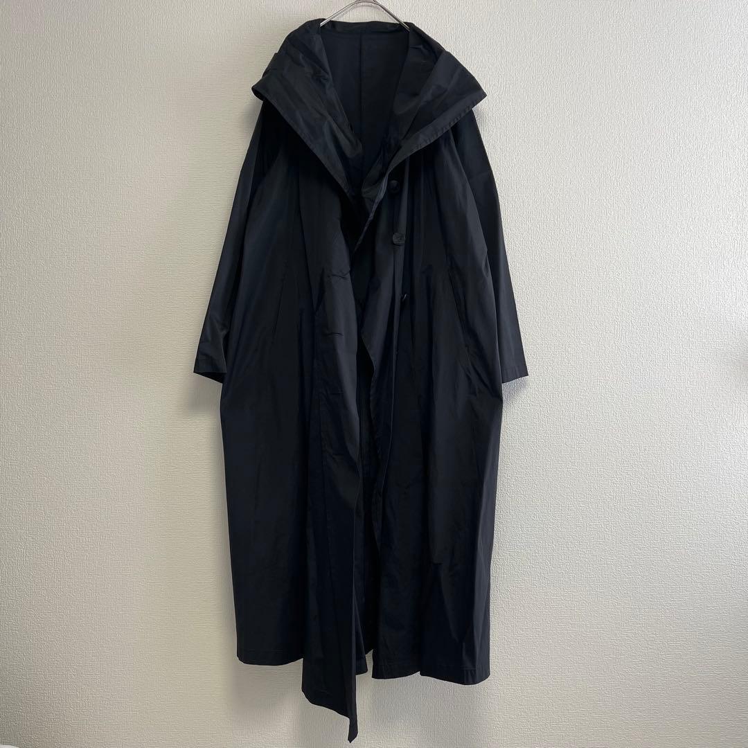 慈雨 アウター ロングコート 黒 アシンメトリー 変形デザイン サイズ40