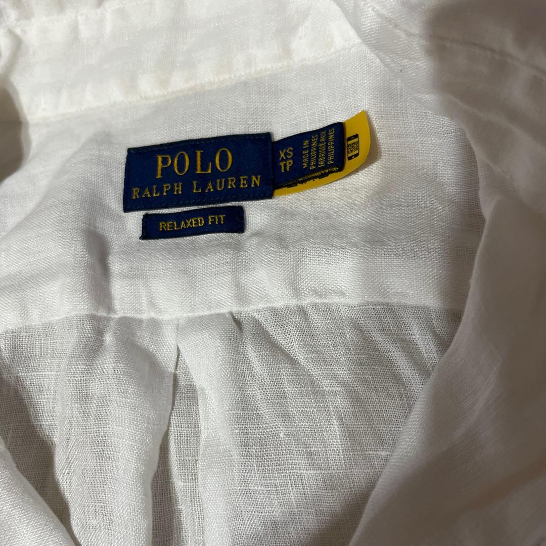 POLO RALPH LAUREN ホワイト長袖　麻100%シャツ