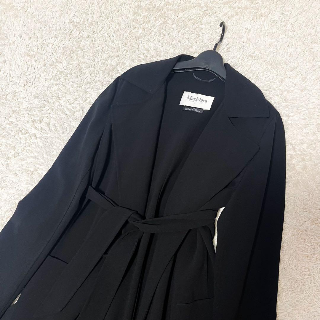 MAXMARA クチートアマーノ ベルテッドコート 女優襟 ブラック 42