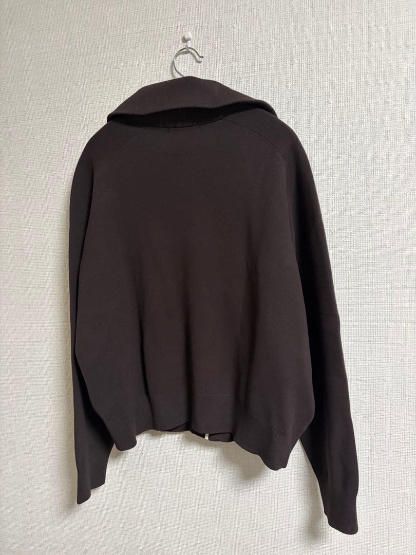 ユニクロC ミラノリブフルジップカーディガン ダークブラウン XXL