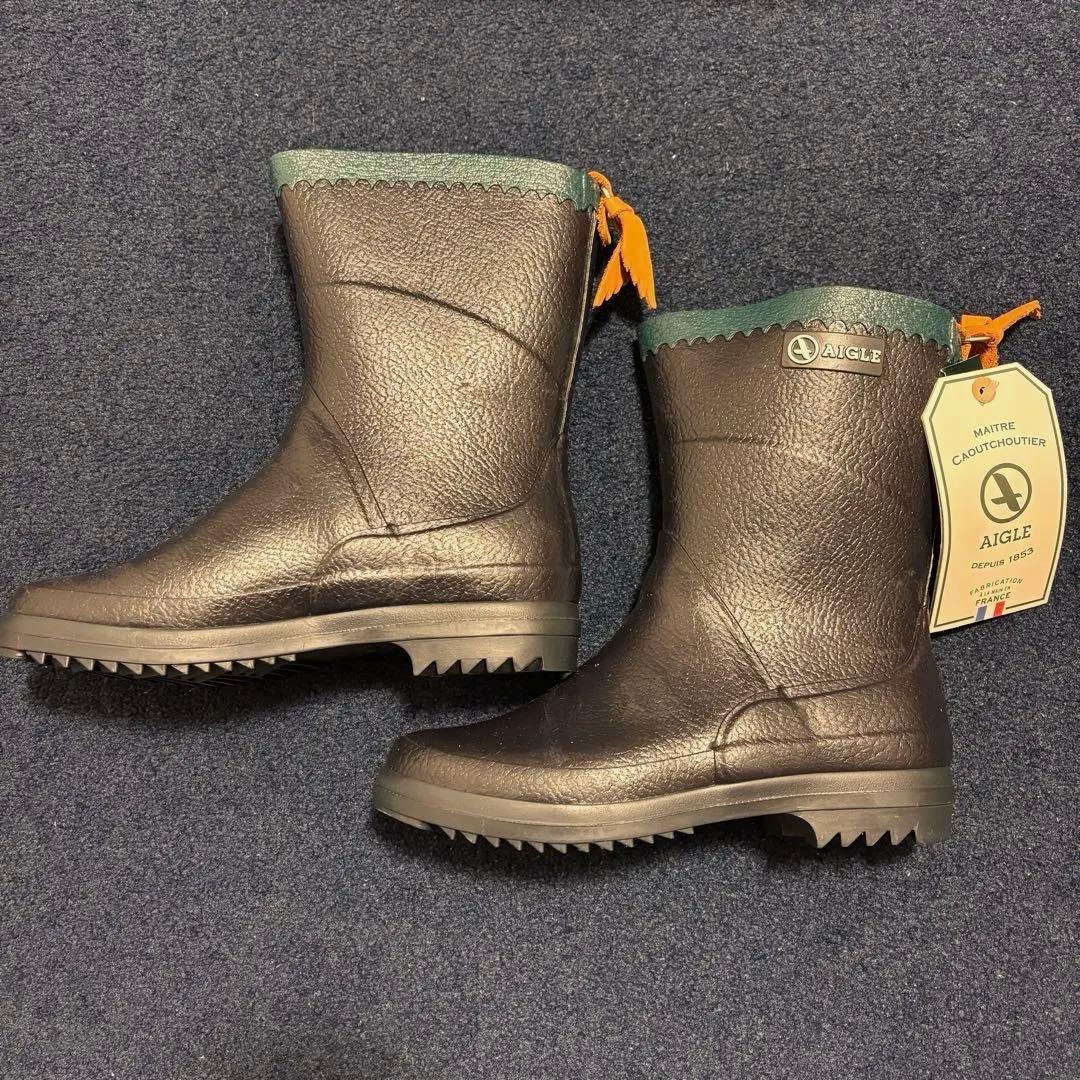 ✨AIGLE エーグルBISON JP レインブーツマリン35箱付きフランス製