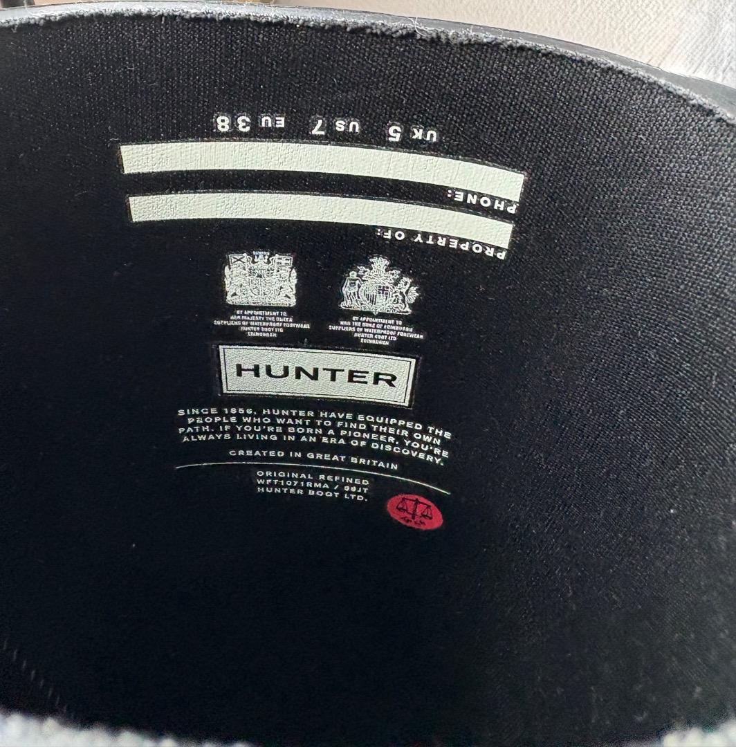 y*m様 HUNTER ブラック 長靴 バックル付き ORIGINAL REFI