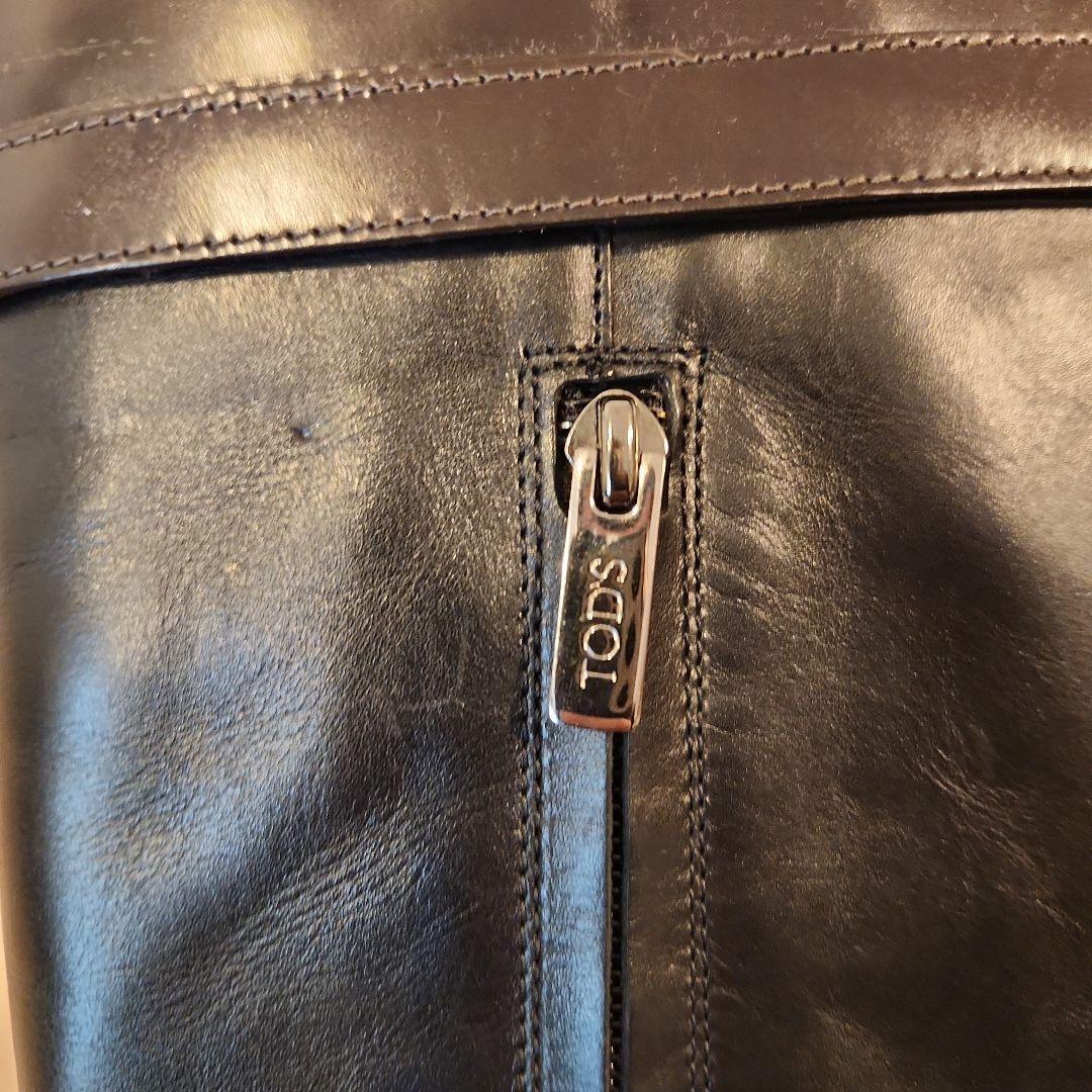 TOD'Sトッズ　ブラックブラウンロングブーツ バックル付き