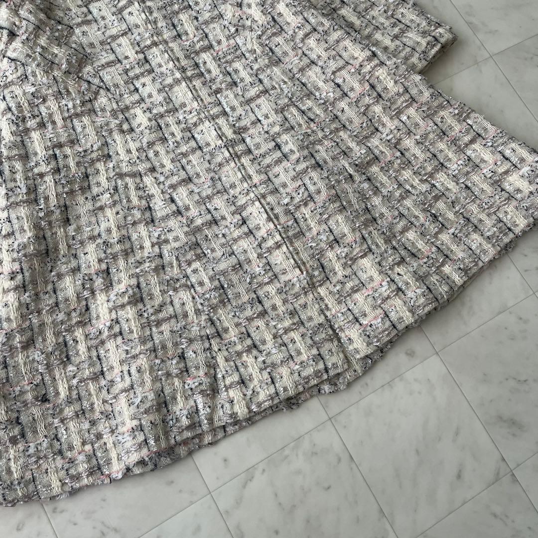 美品♡ルネ TISSUE ミンクファー ツイードコート 2way 36