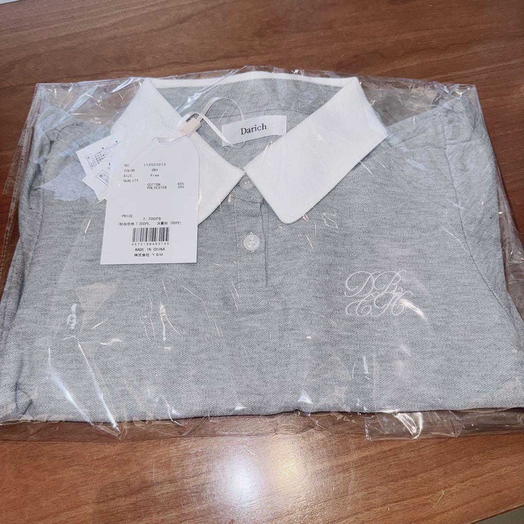 Darich ダーリッチ　DRCHバイカラーポロシャツ　グレー　GRY 新品