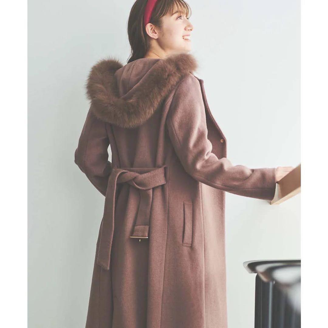 31 Sons de mode　美品　ファー付きフードコート　ブラウン