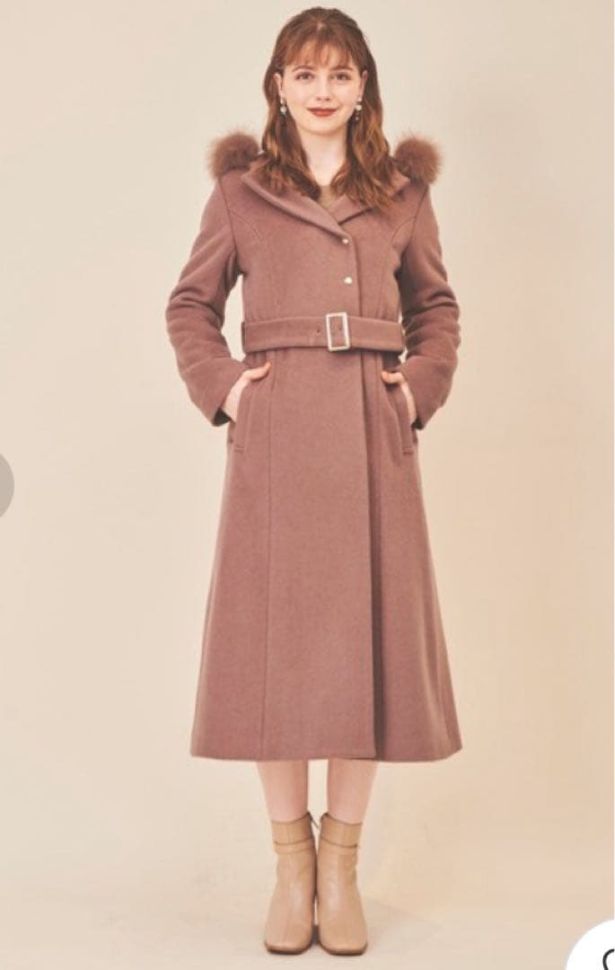 31 Sons de mode　美品　ファー付きフードコート　ブラウン
