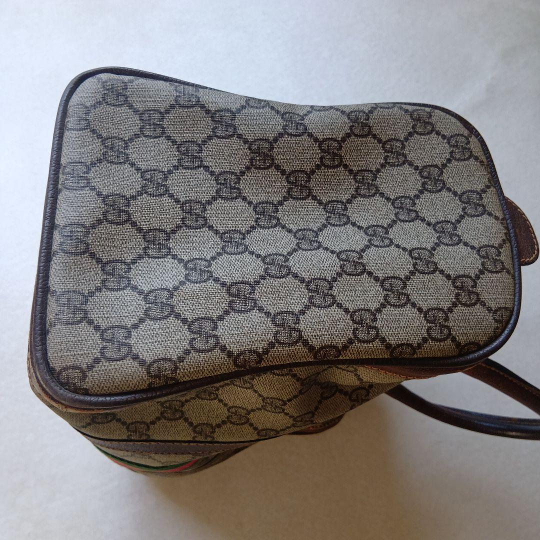 J*O様 GUCCIGGキャンバスシェリーライン レザーボストンバッグ