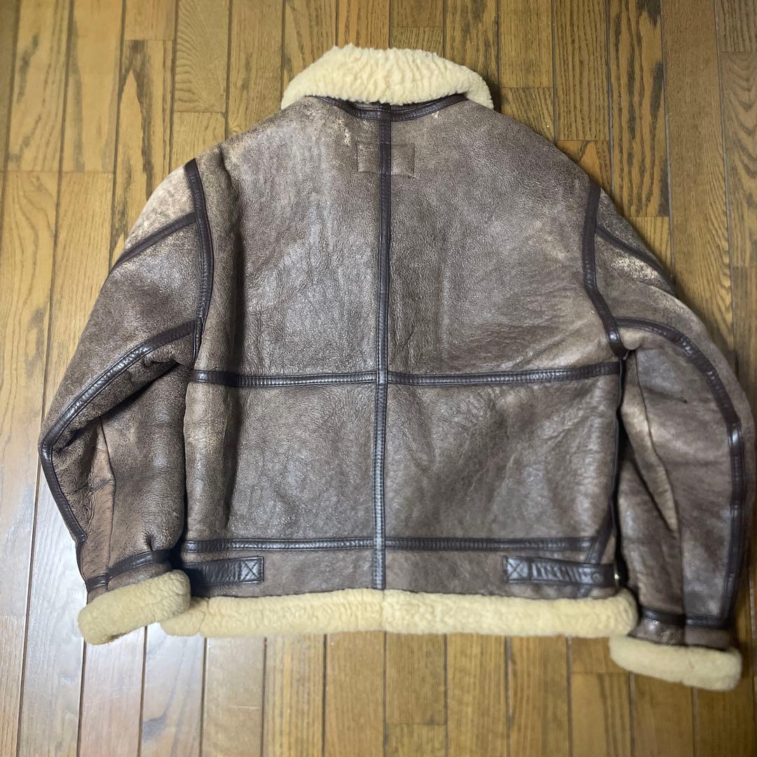 B-3　リアルムートン　L　フライトジャケット　羊革　ボア