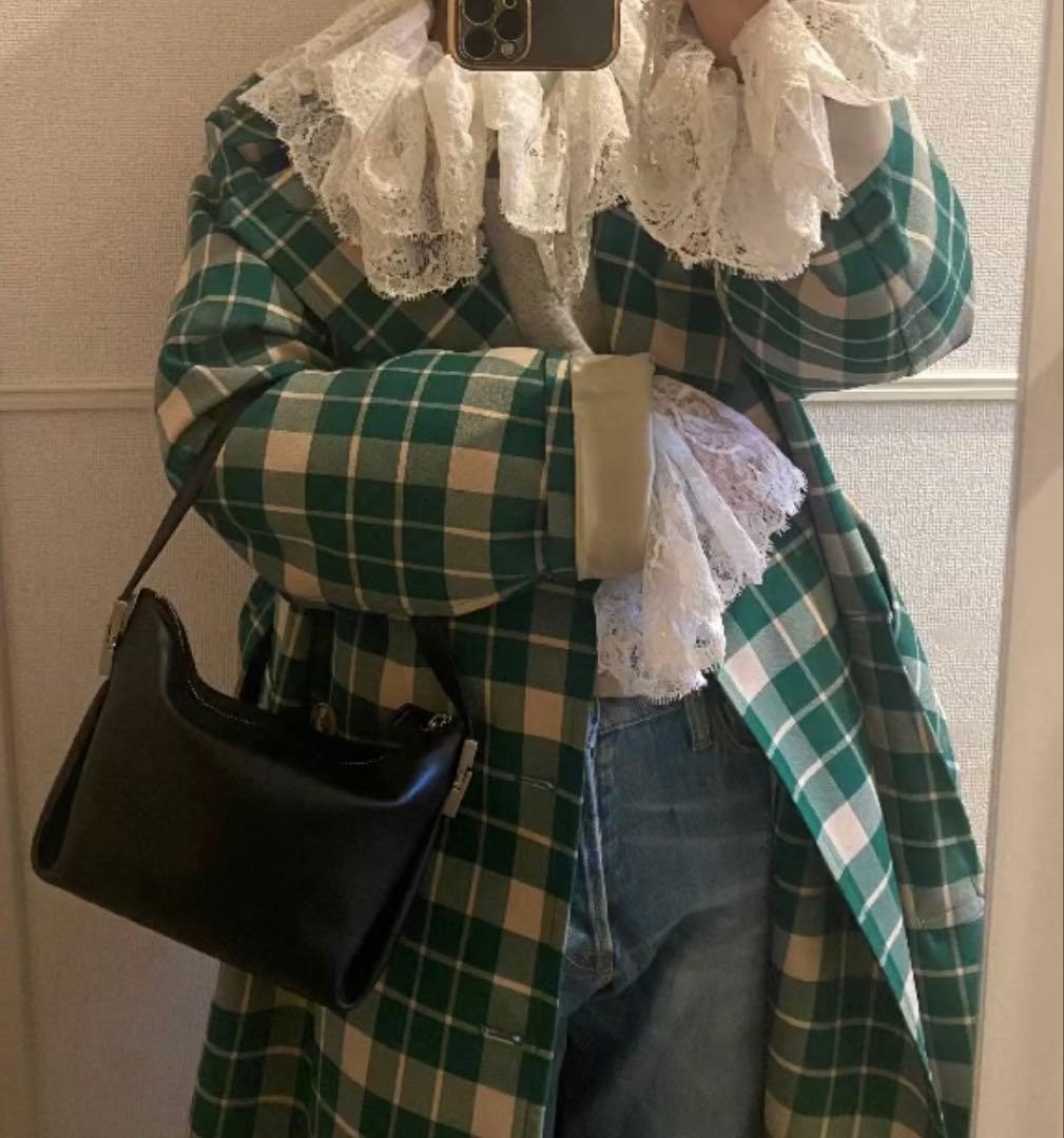 MM6 Maison Margiela グリーン　チェックコート　36
