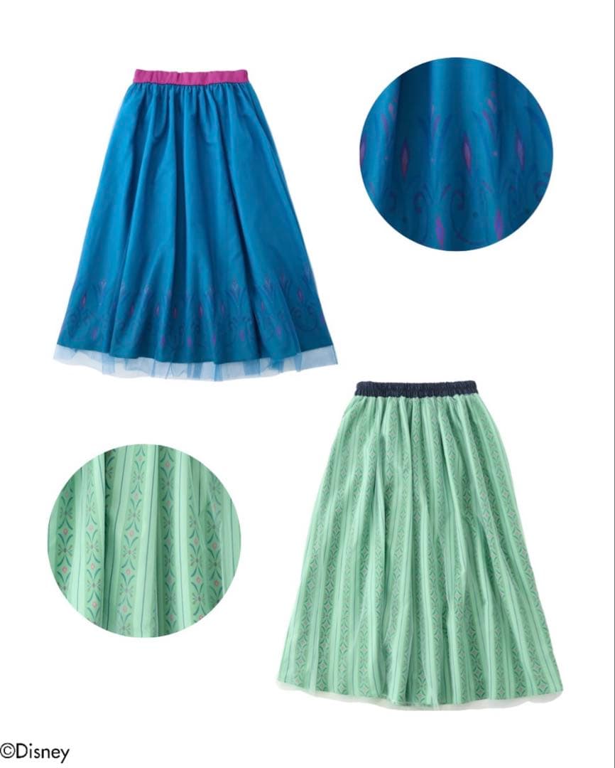 アナと雪の女王　エルサ　アナ　モチーフチュールスカート