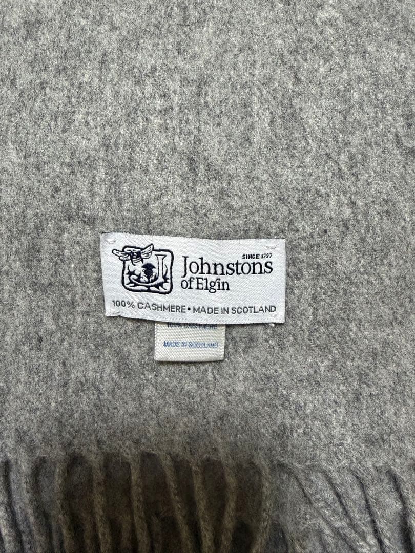 Johnstons of Elgin カシミヤストール グレー