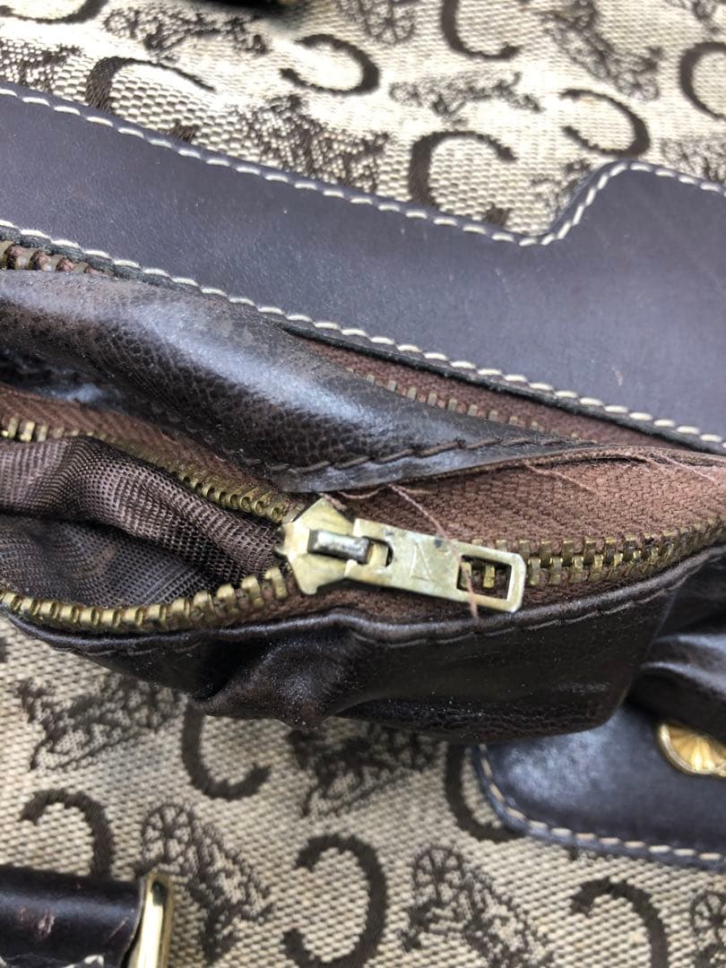 CELINE ボストンバッグ ベージュ・ブラウン レディース　ロゴ柄