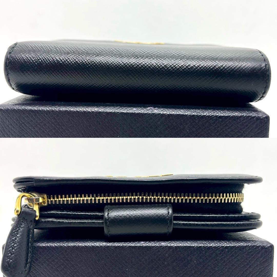 ◆現行/ギャラ付◆PRADA 二つ折り財布 サフィアーノ メタルロゴ L字ジップ