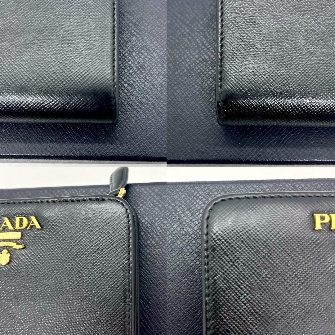 ◆現行/ギャラ付◆PRADA 二つ折り財布 サフィアーノ メタルロゴ L字ジップ