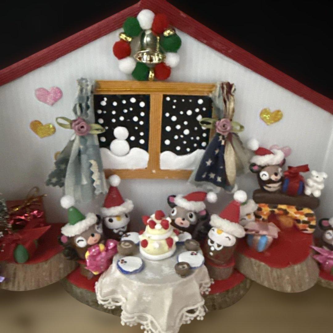 どんぐりアート♡ let's goトレイン＆ Xmasパーティーオブジェ2点♡