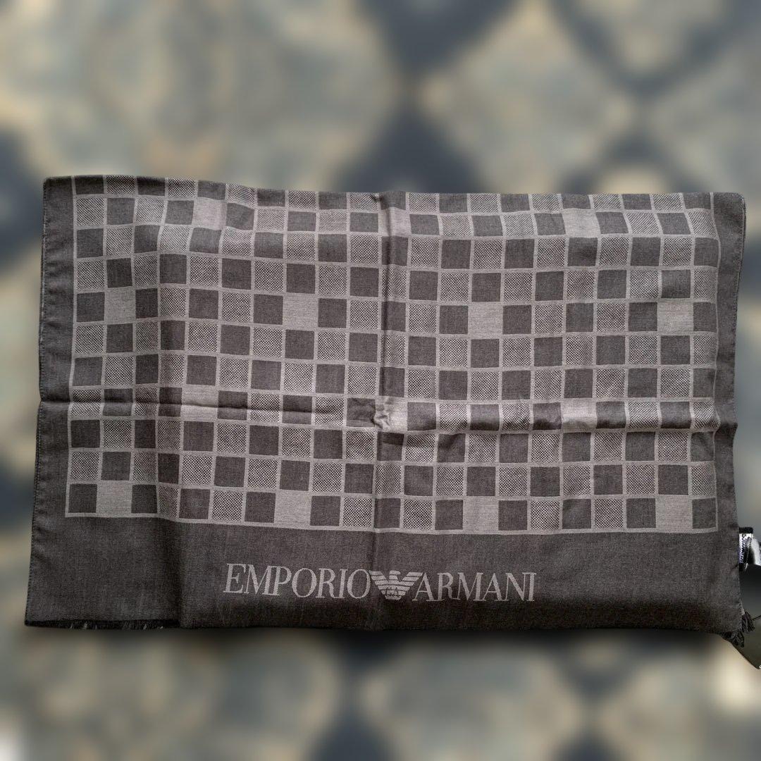 EMPORIO ARMANI グレー ストール　毛70%絹30% 新品