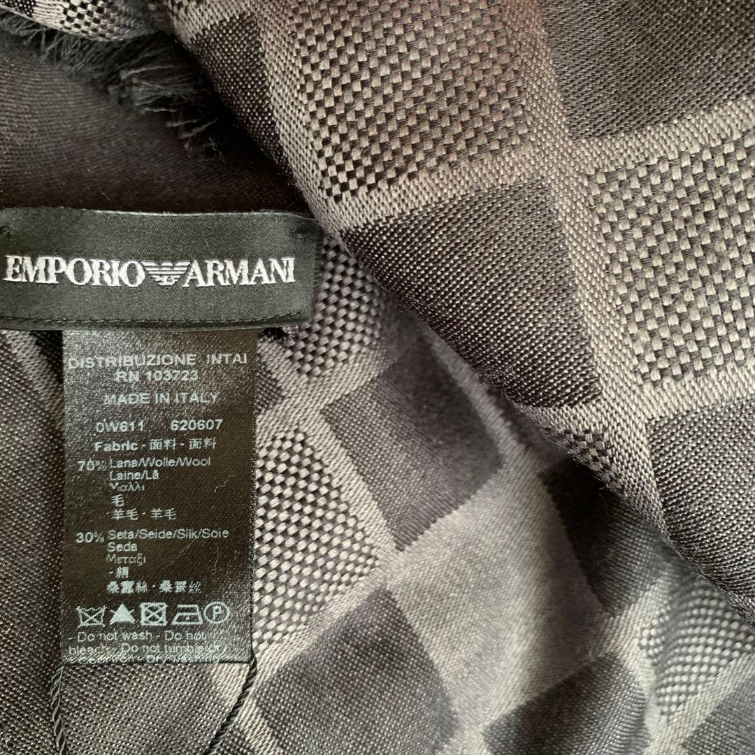EMPORIO ARMANI グレー ストール　毛70%絹30% 新品