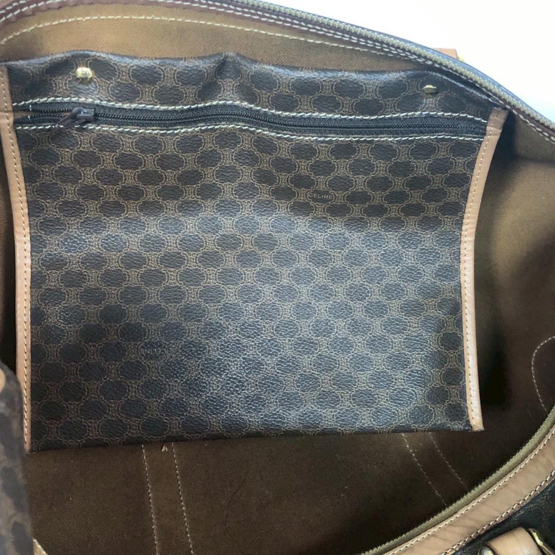 CELINE セリーヌ マカダム柄 ボストンバッグ ブラウン レディース