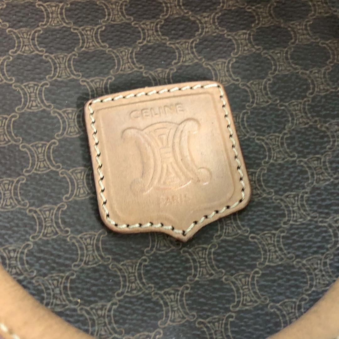 CELINE セリーヌ マカダム柄 ボストンバッグ ブラウン レディース