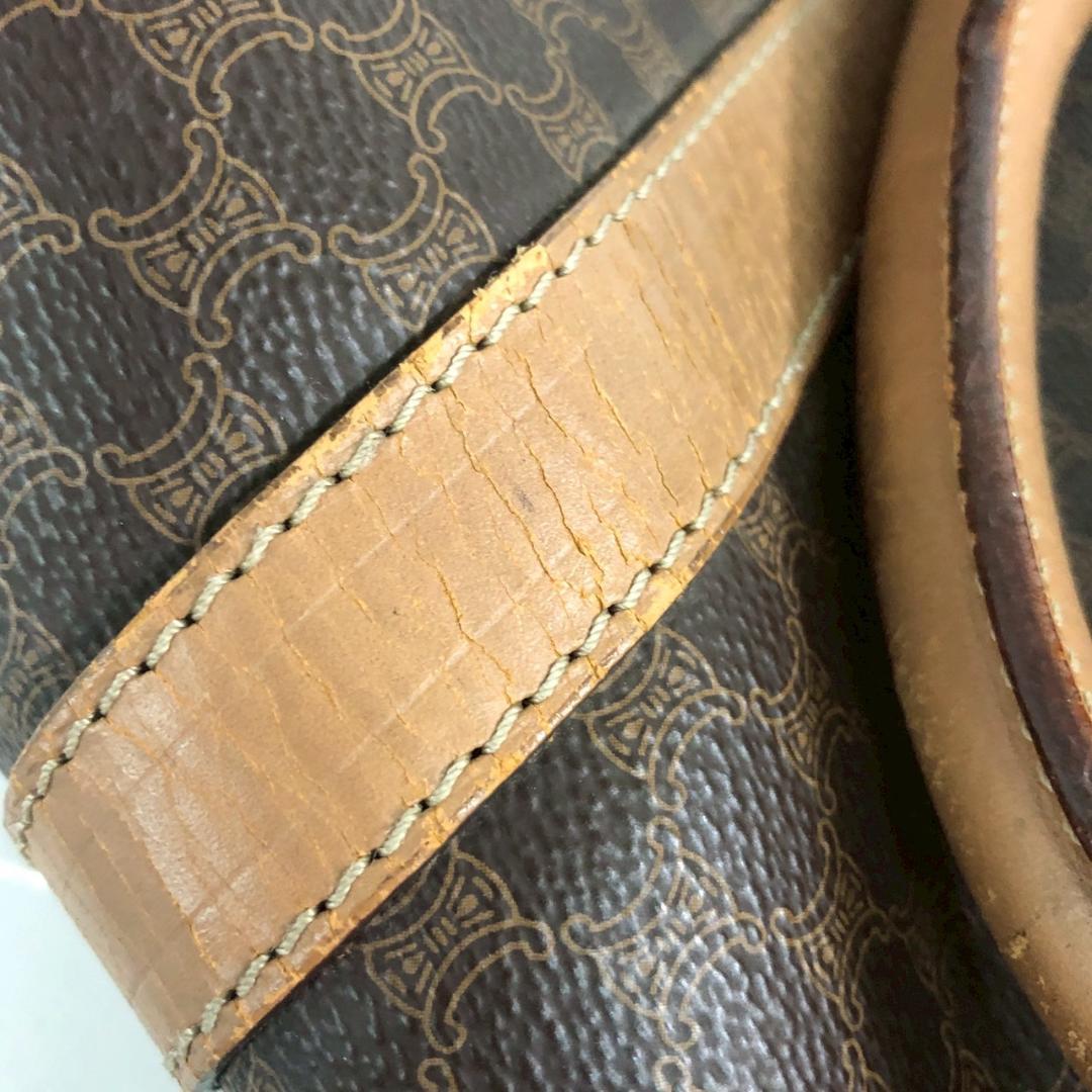 CELINE セリーヌ マカダム柄 ボストンバッグ ブラウン レディース