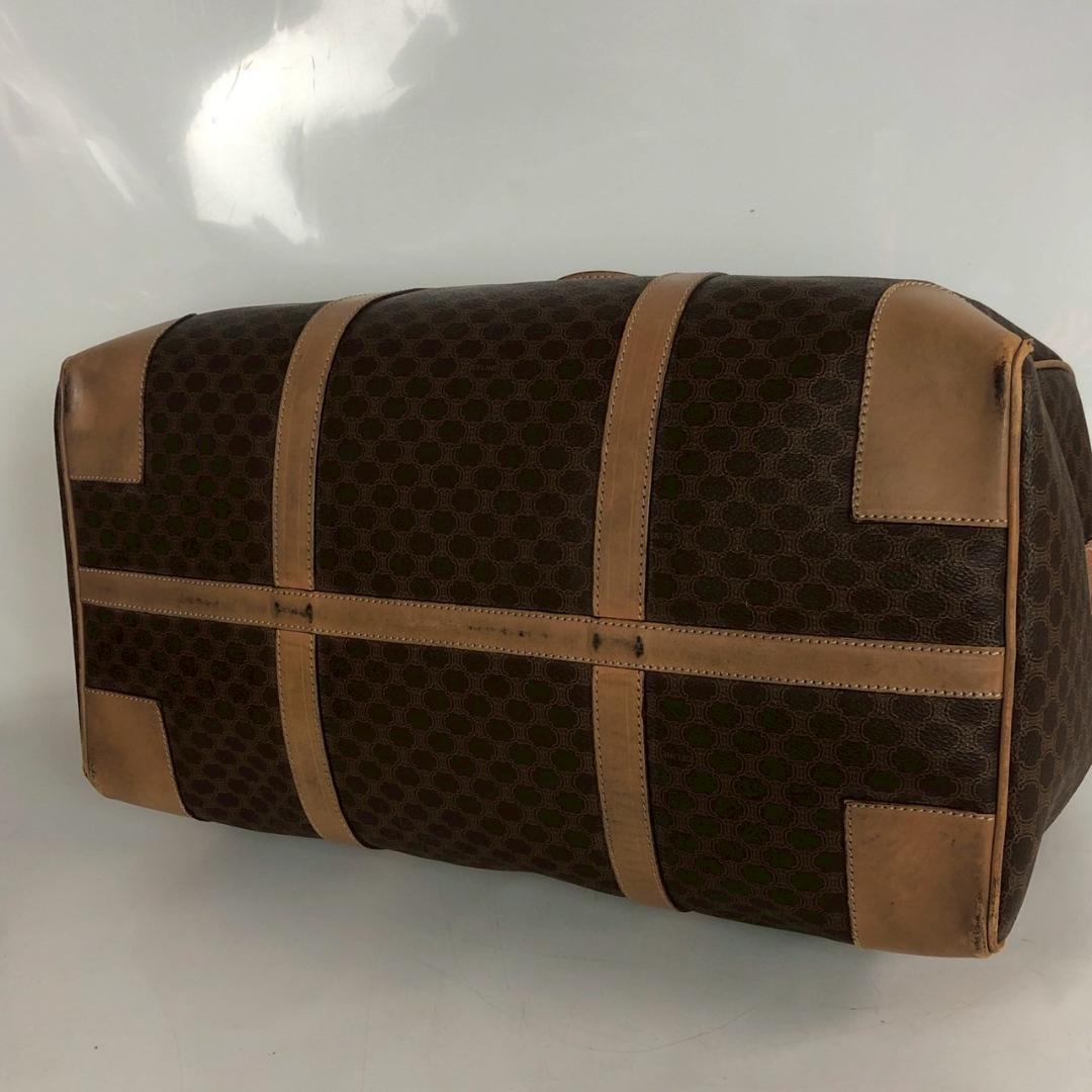CELINE セリーヌ マカダム柄 ボストンバッグ ブラウン レディース