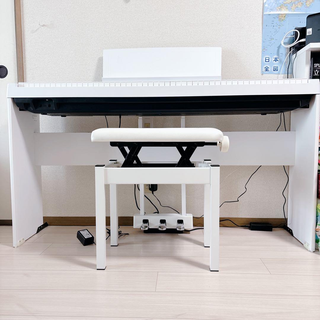 YAMAHA 電子ピアノ P-125用 椅子 高さ調整可能　ホワイト