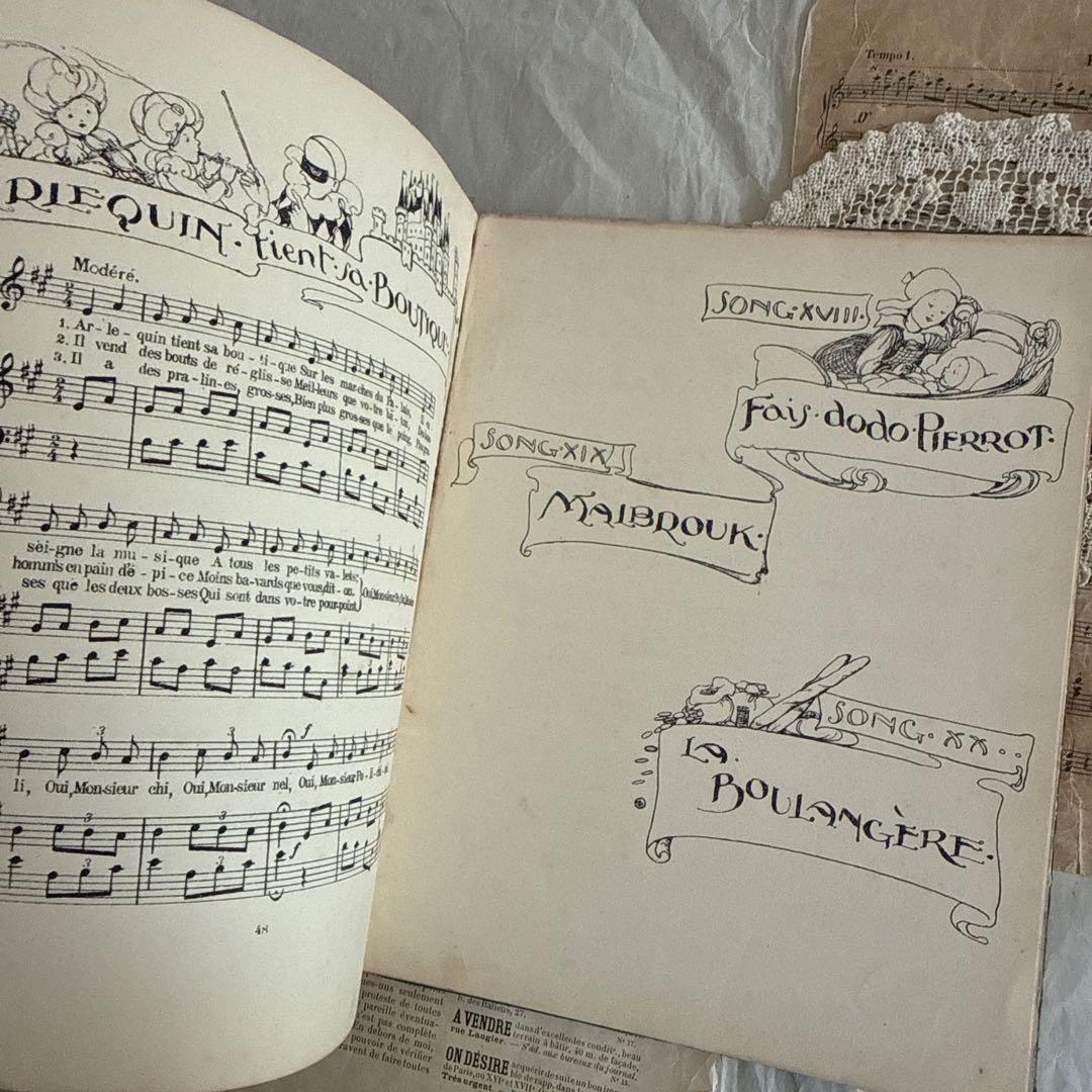 稀少フランス楽譜絵本アンティーク洋書イギリス古書ジャンクジャーナル児童書