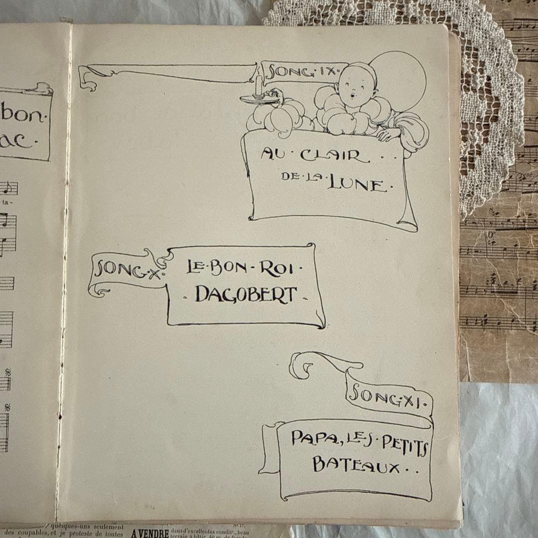 稀少フランス楽譜絵本アンティーク洋書イギリス古書ジャンクジャーナル児童書