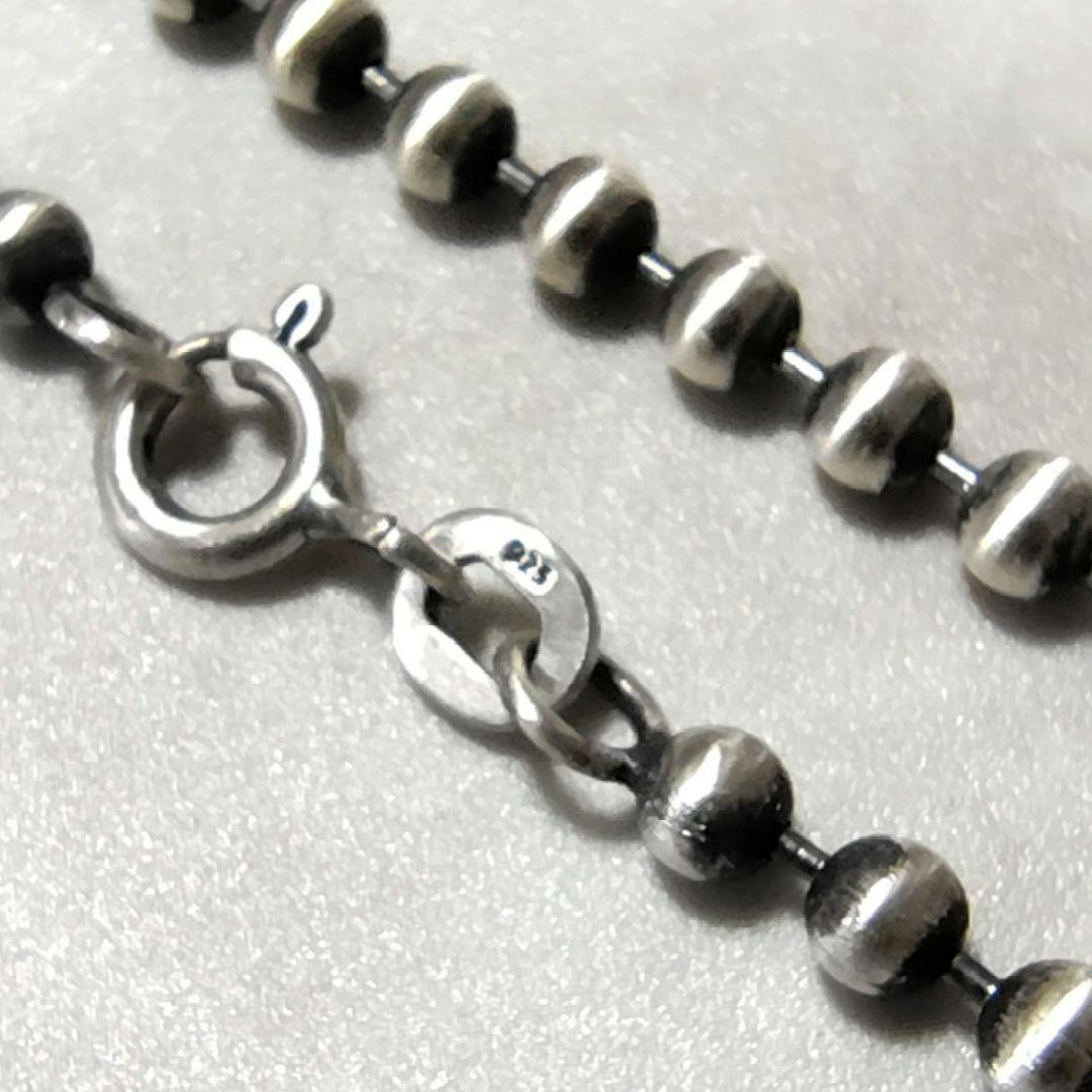 即日発送★本物silver925★3mm★ボールチェーン 50cm 燻