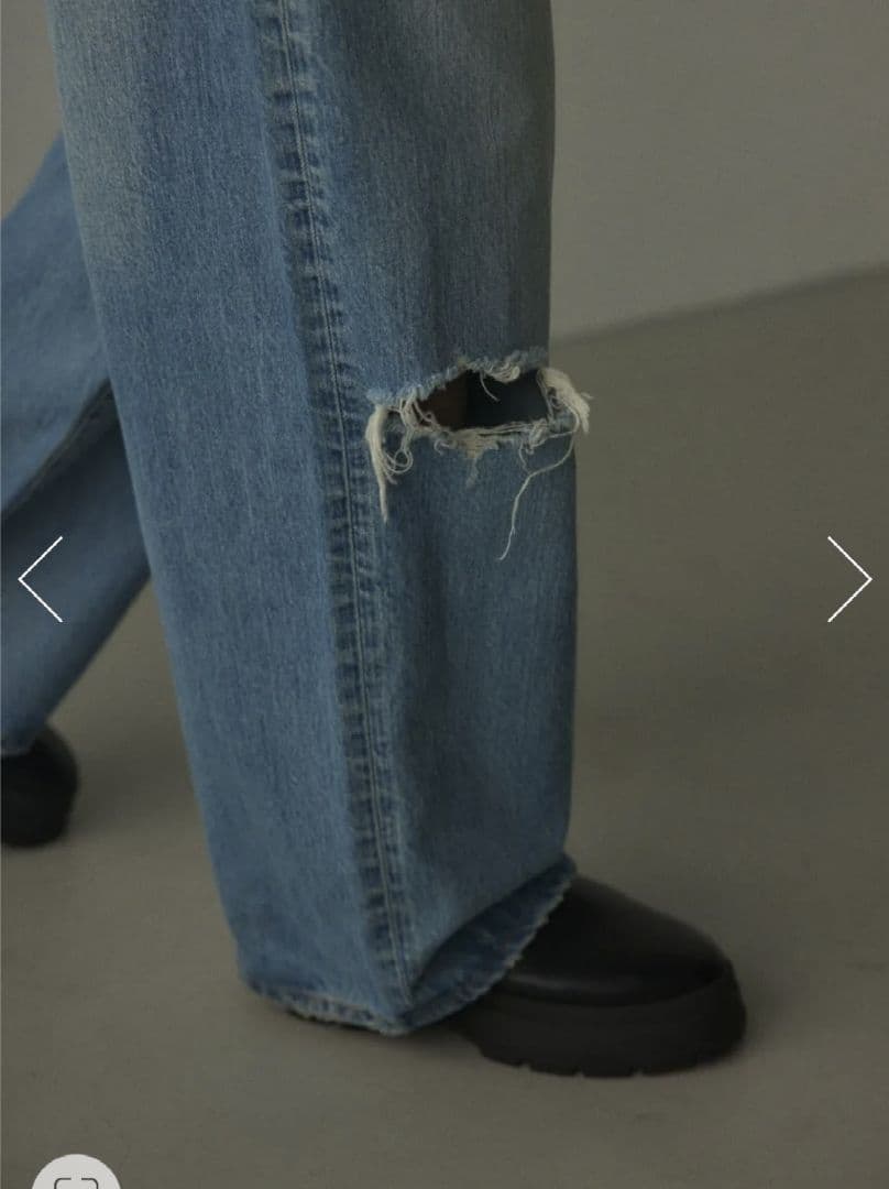 パンツ loose straight crash denim