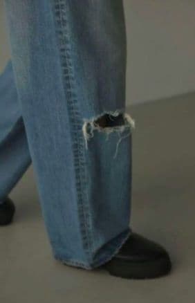 パンツ loose straight crash denim