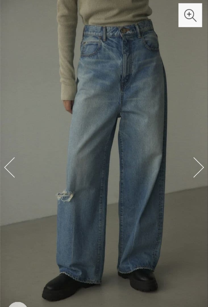 パンツ loose straight crash denim