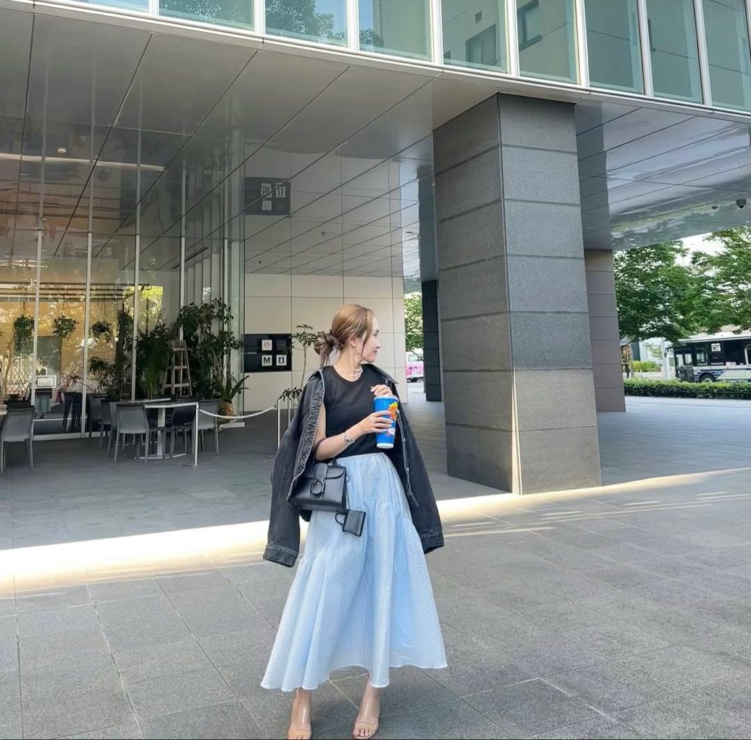 BLUELEA Silky jacquard skirt ブルレア　シルキー