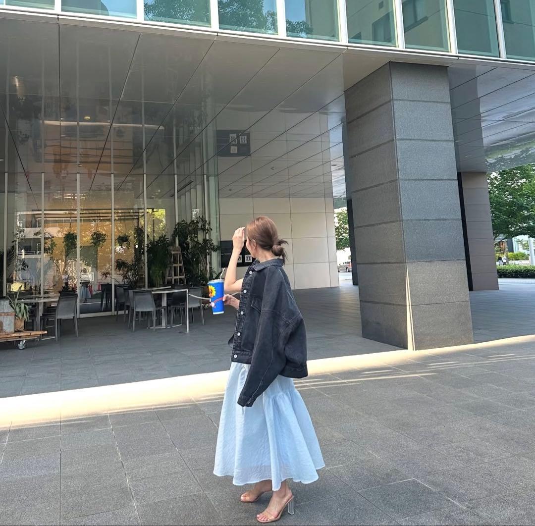 BLUELEA Silky jacquard skirt ブルレア　シルキー