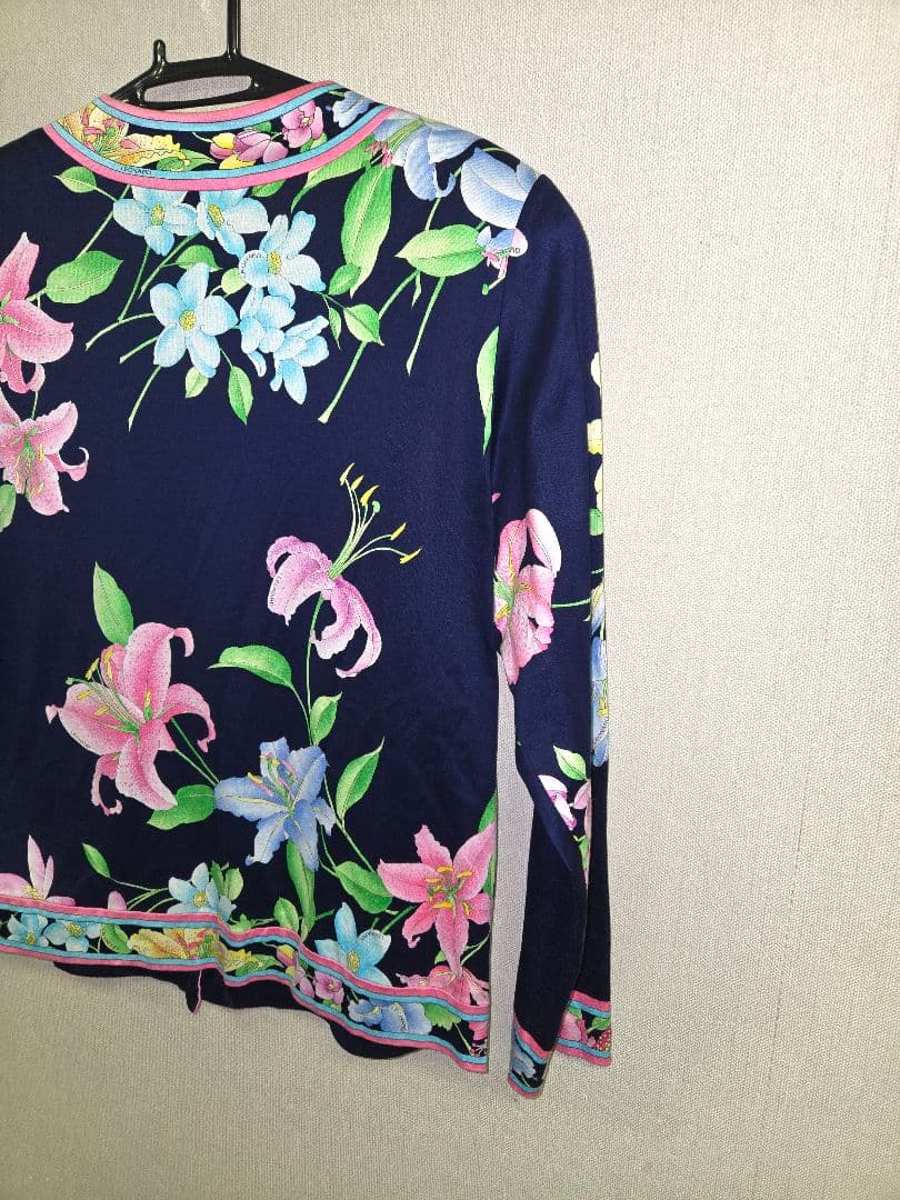 ★値下げ★LEONARD レオナール 花柄 長袖 カーディガン ニット シャツ